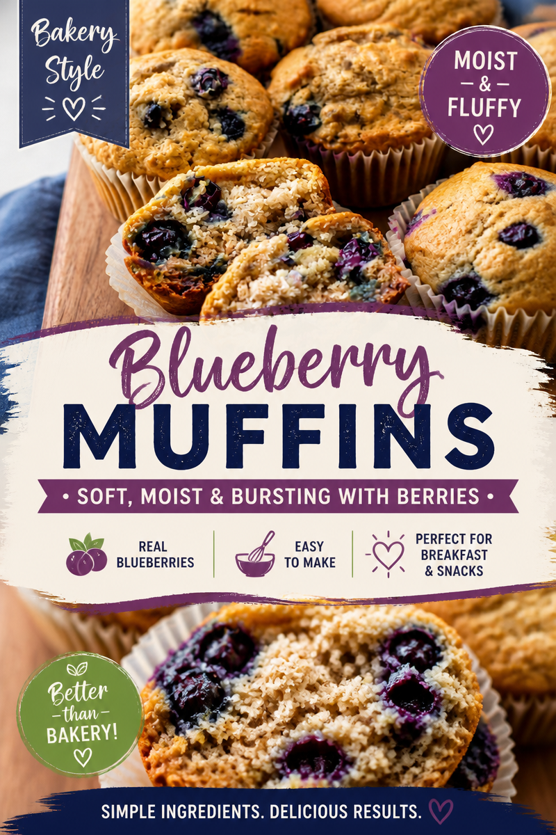 High Fiber Blueberry Muffins