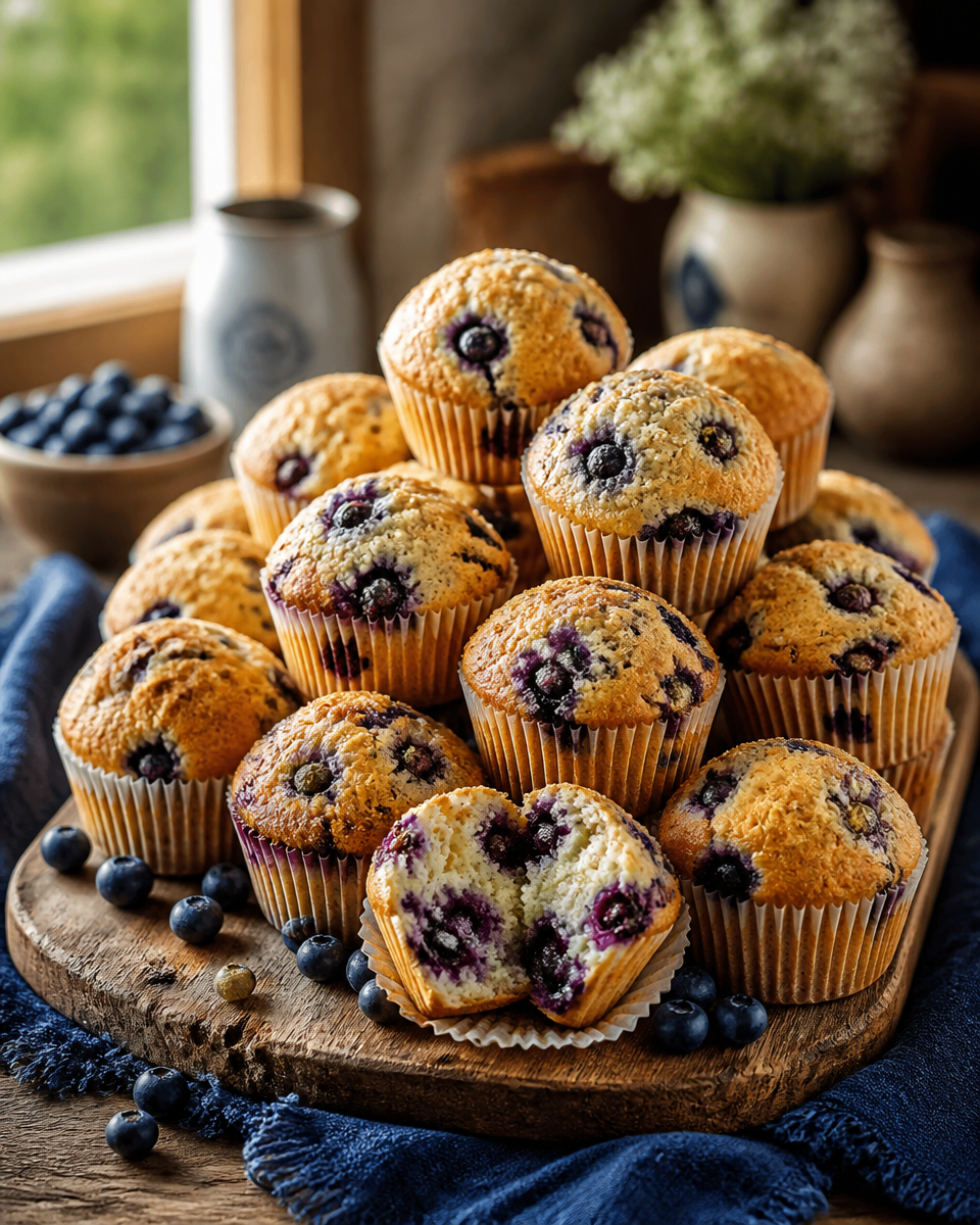 High Fiber Blueberry Muffins