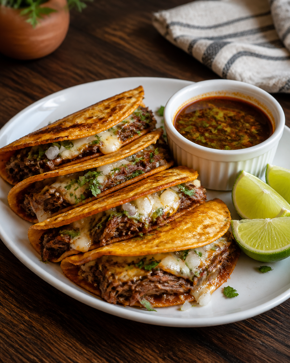 Birria Tacos with Consomé Dipping Sauce