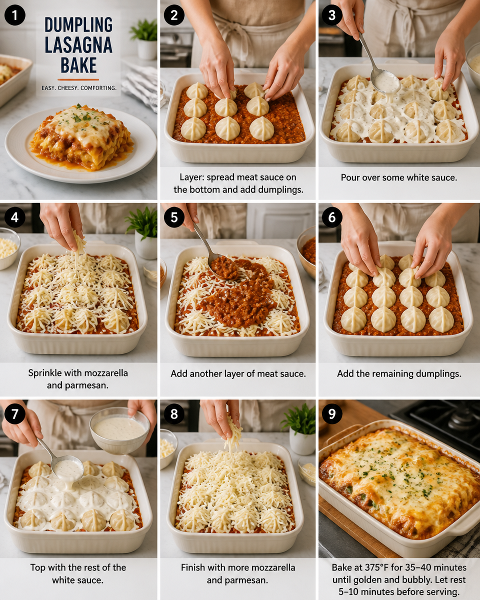 Dumpling Lasagna Bake