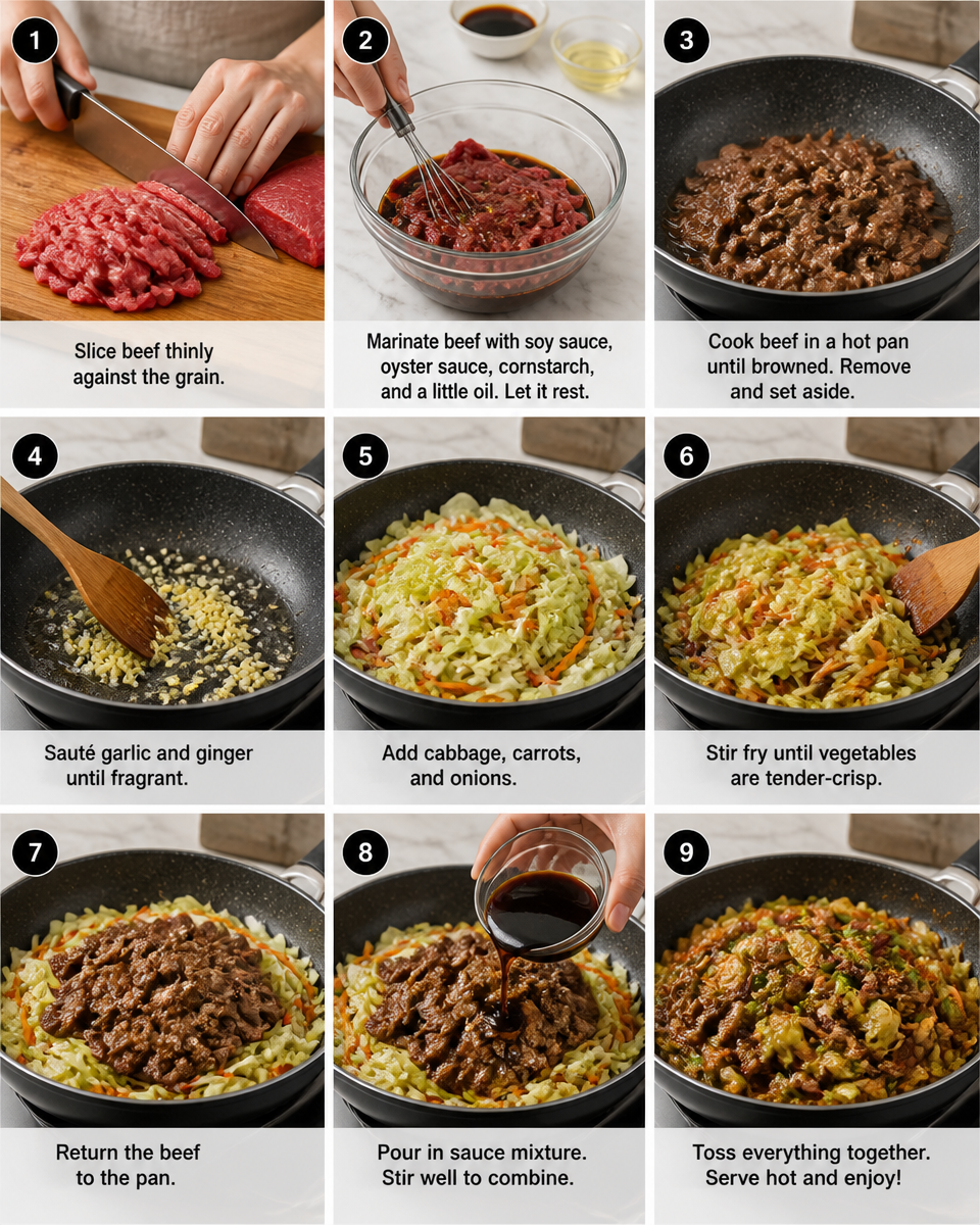 Cabbage and Beef Stir Fry (Better Than Takeout)