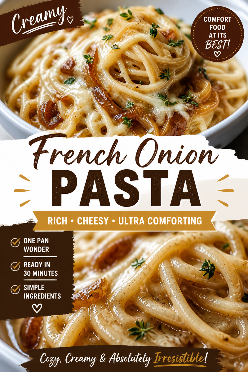 Easy French Onion Pasta — Caramelized Onion Gruyere
