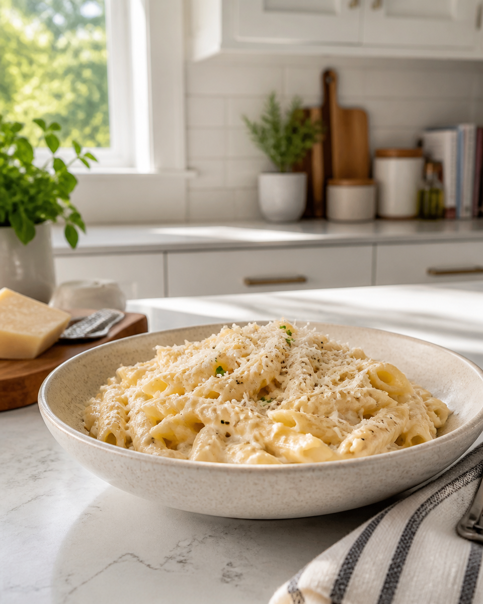 Easy High Protein Pasta — Cottage Cheese Sauce