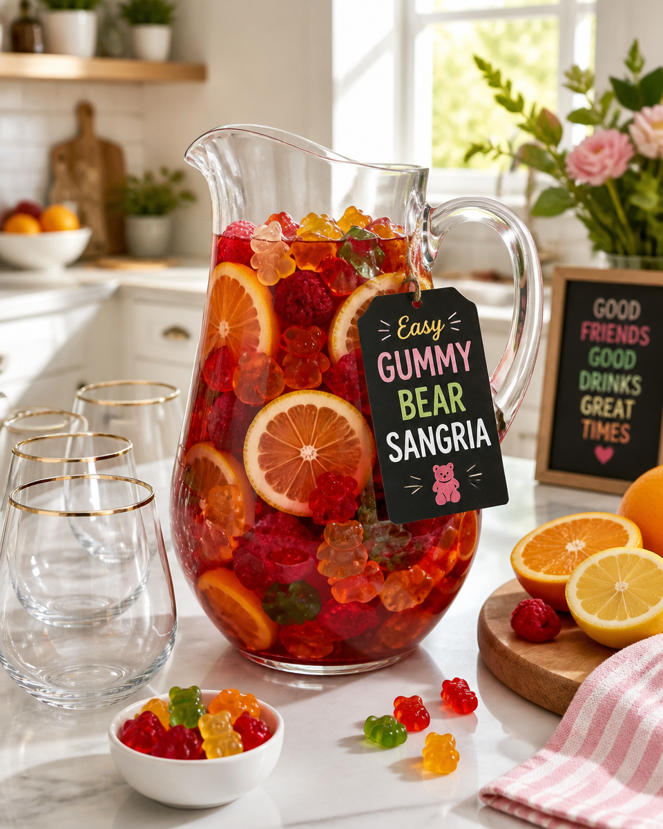 Easy Gummy Bear Sangria — Fruity Party Punch