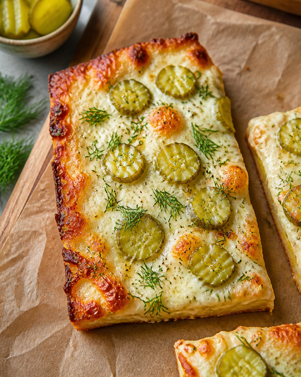 Easy Pickle Pizza — Dill Ranch White Sauce