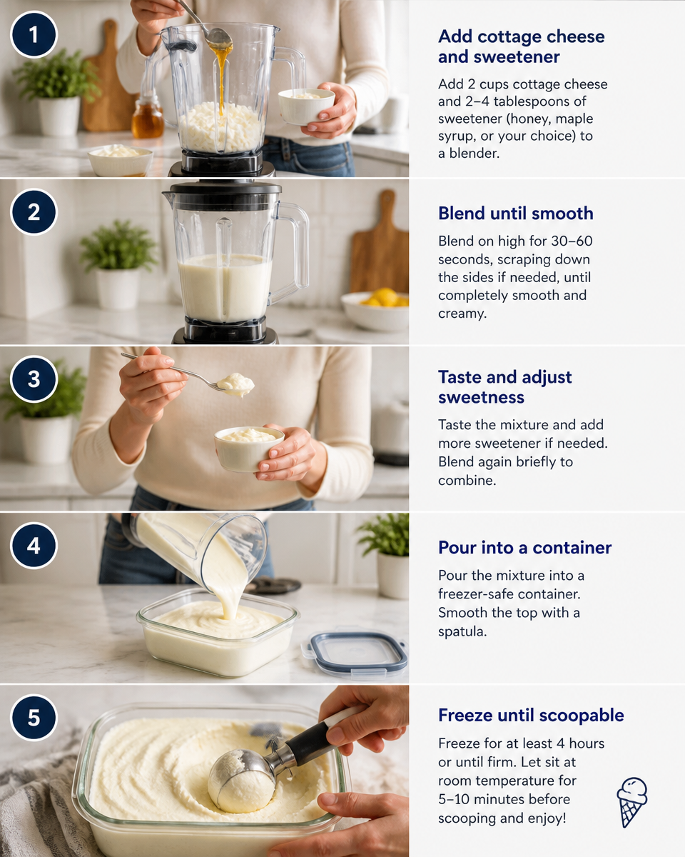 Easy Cottage Cheese Ice Cream — High Protein 2 Ingredient
