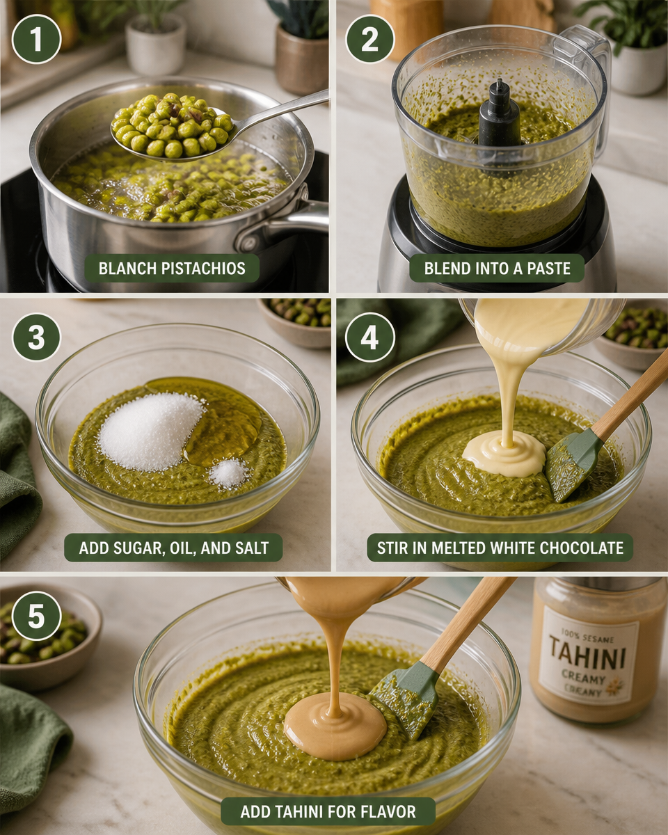 Easy Pistachio Cream Spread — Dubai Chocolate Filling