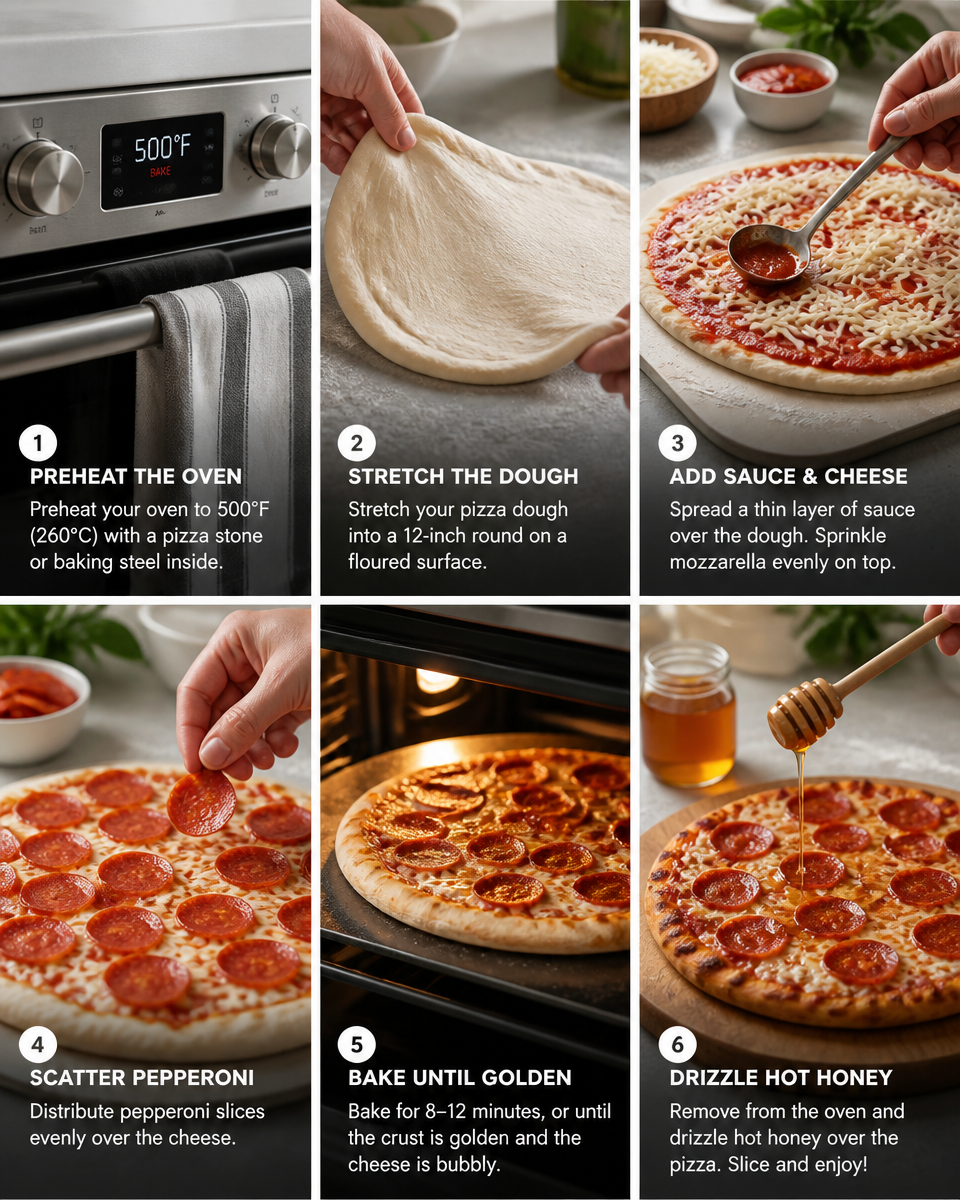 Easy Hot Honey Pizza — Sweet Spicy Pepperoni