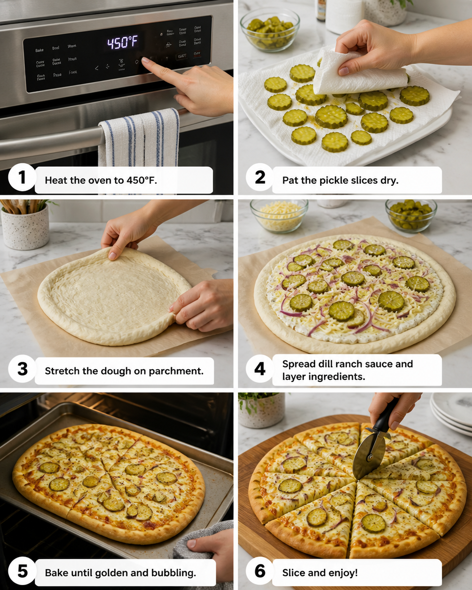 Easy Pickle Pizza — Dill Ranch White Sauce