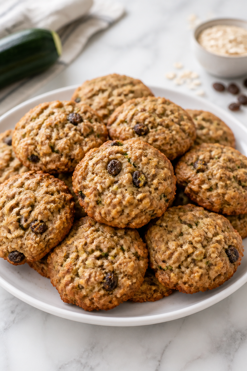 Moist Zucchini Oatmeal Raisin Cookies (Soft & Chewy Recipe)
