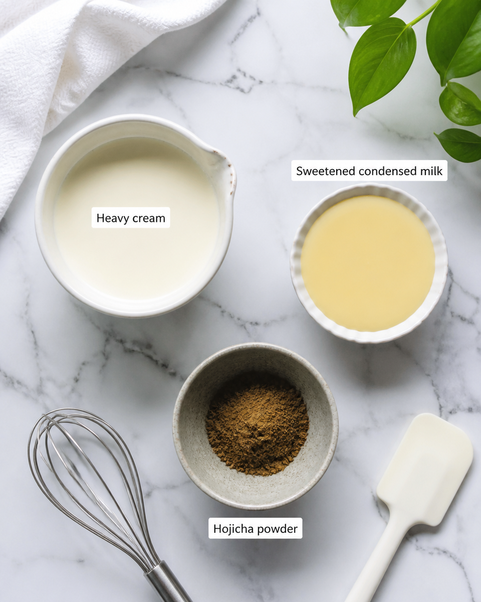 Hojicha Ice Cream (3 Ingredients, No Churn)