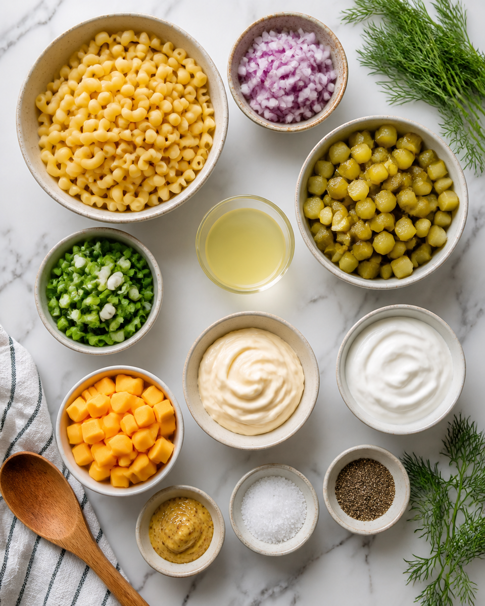 Easy Pickle Pasta Salad — Tangy Dill Summer Side