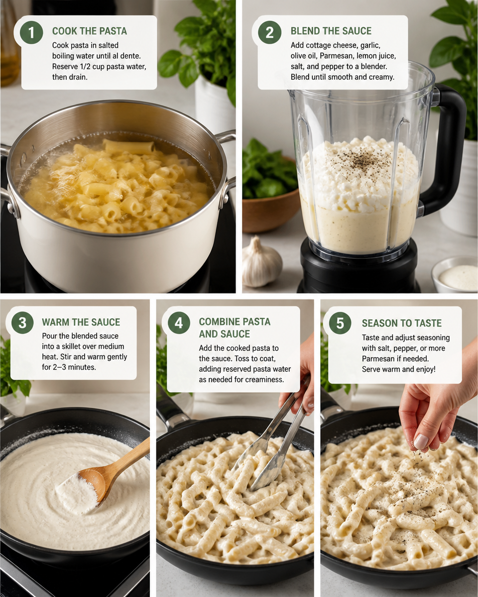 Easy Cottage Cheese Pasta Sauce — Creamy Protein