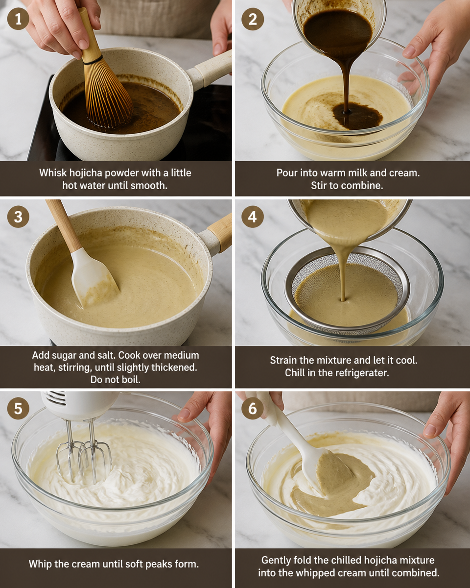 Easy Hojicha Ice Cream — No Churn Japanese Tea