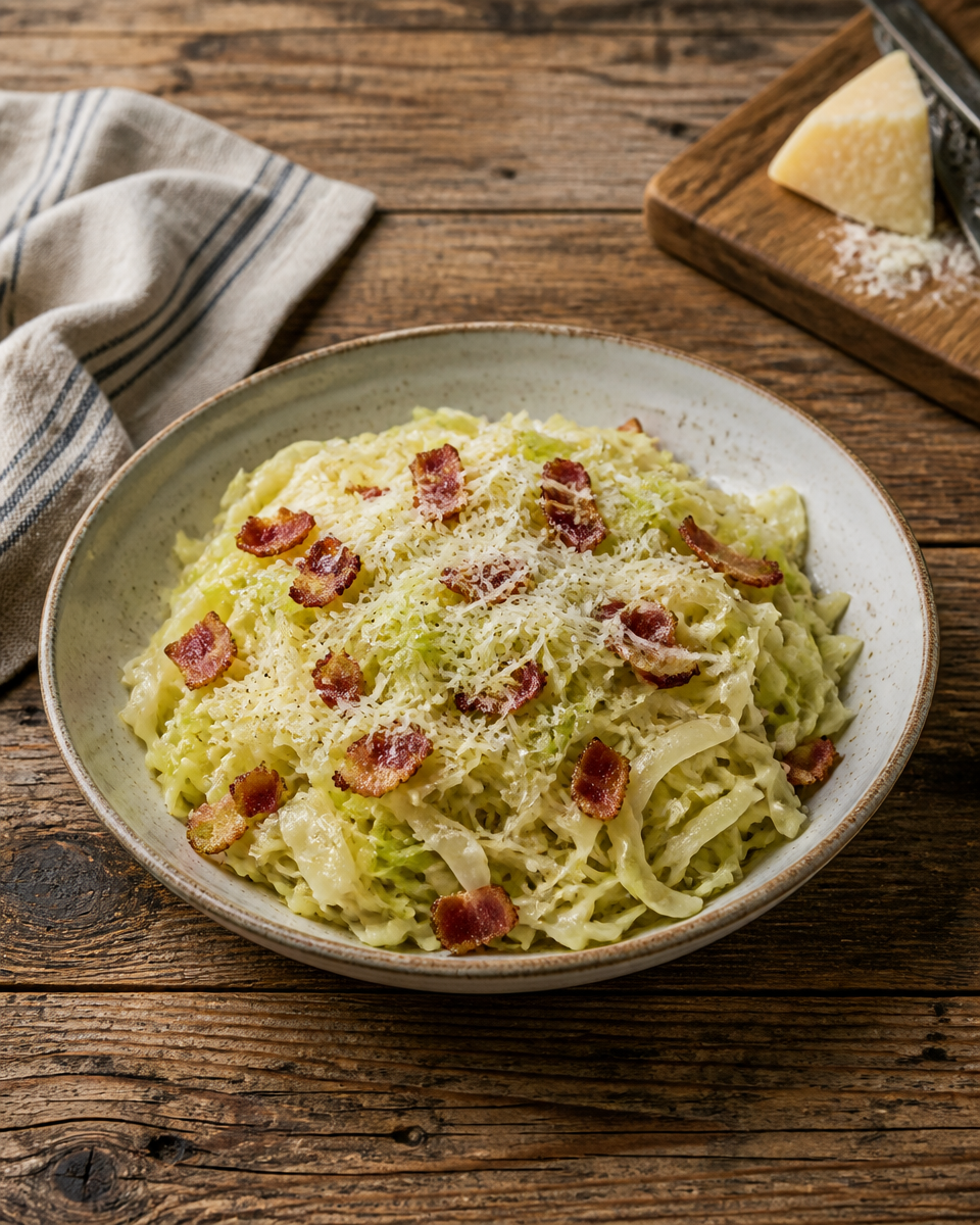 Easy Fried Cabbage with Bacon and Garlic