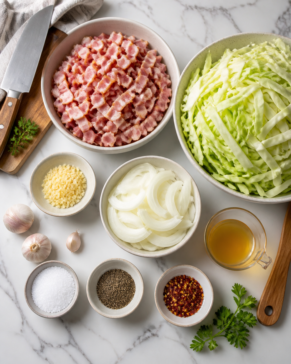 Easy Fried Cabbage with Bacon and Garlic