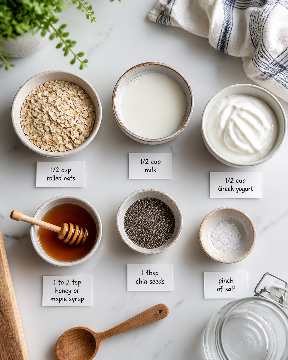 Easy High Protein Overnight Oats — Greek Yogurt