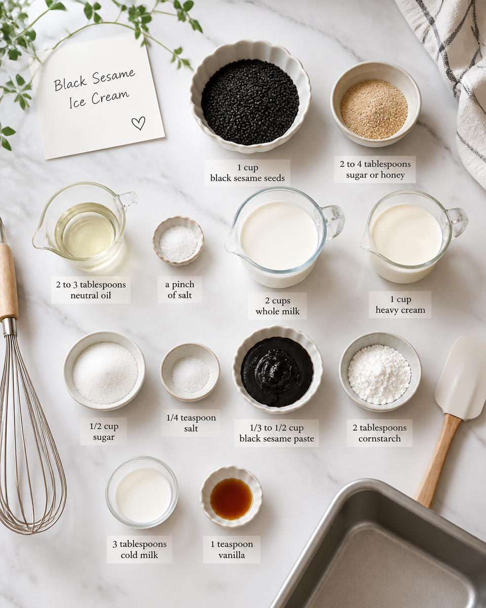 Easy Black Sesame Ice Cream — Viral Asian Dessert