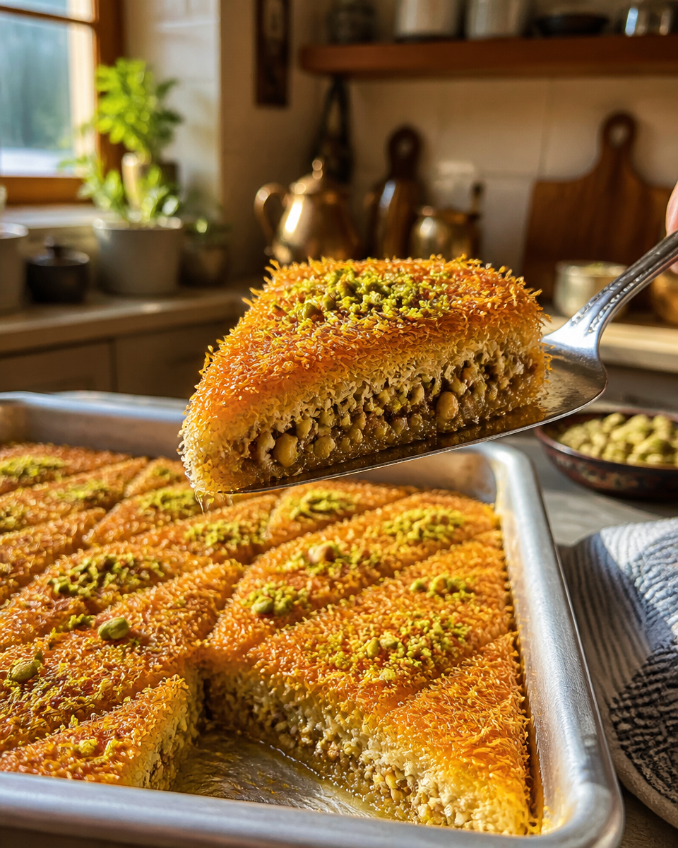 Easy Pistachio Kunafa — Middle Eastern Crispy Pastry