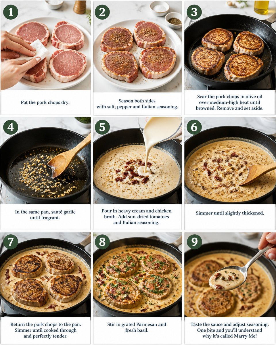 Easy Marry Me Pork Chops — Creamy Herb Sauce