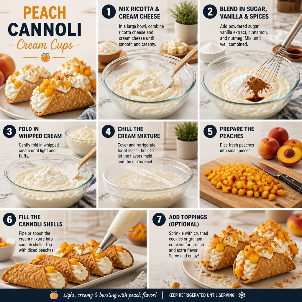 Peach Cannoli Cream Cups: A Sweet Summer Delight! 8 Peach Cannoli Cream Cups: A Sweet Summer Delight!