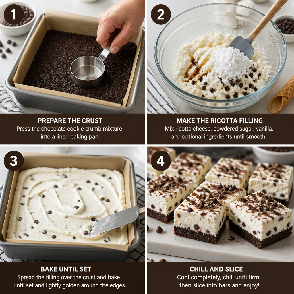 Indulge in Old-Fashioned Creamy Chocolate Cannoli Ricotta Bars 8 Old-Fashioned Creamy Chocolate Cannoli Ricotta Bars