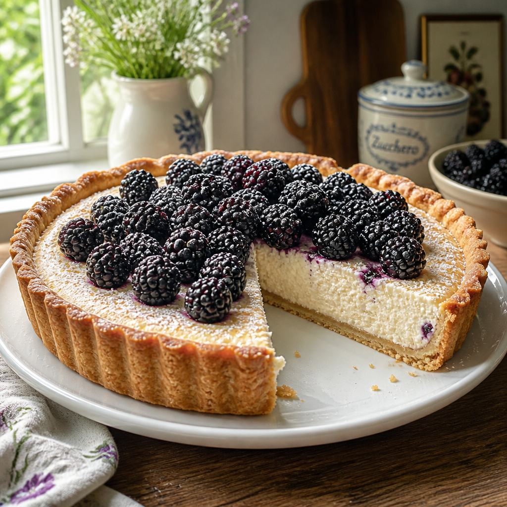 Italian Ricotta Pie with Fresh Blackberries - A Cozy Classic 6 Italian Ricotta Pie with Fresh Blackberries - A Cozy Classic