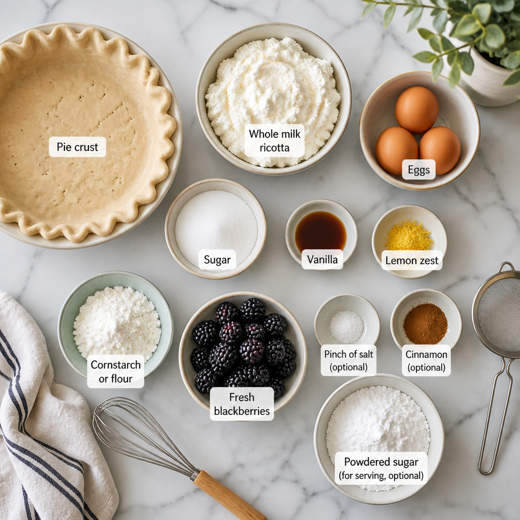 Italian Ricotta Pie with Fresh Blackberries - A Cozy Classic 7 Italian Ricotta Pie with Fresh Blackberries - A Cozy Classic