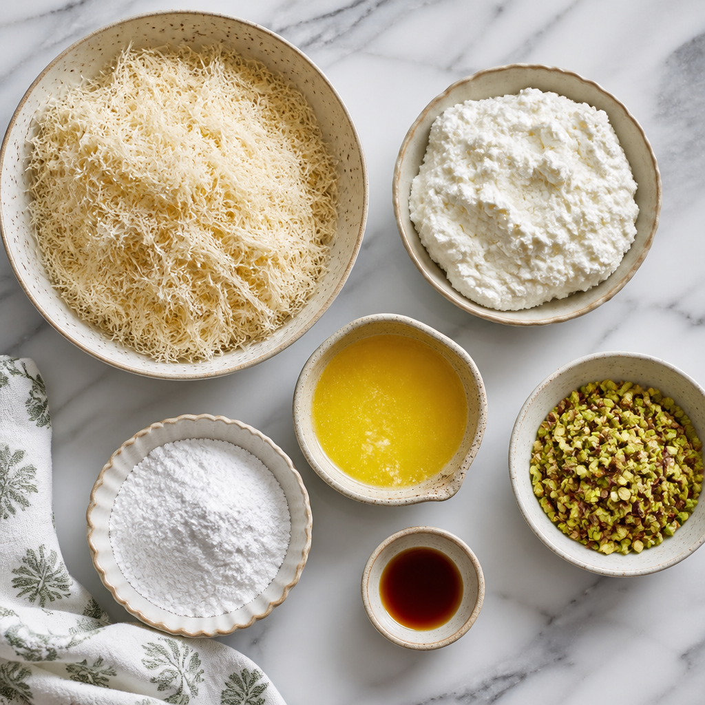 Savor the Delight of Pistachio Kunafa Ricotta Pillows Today