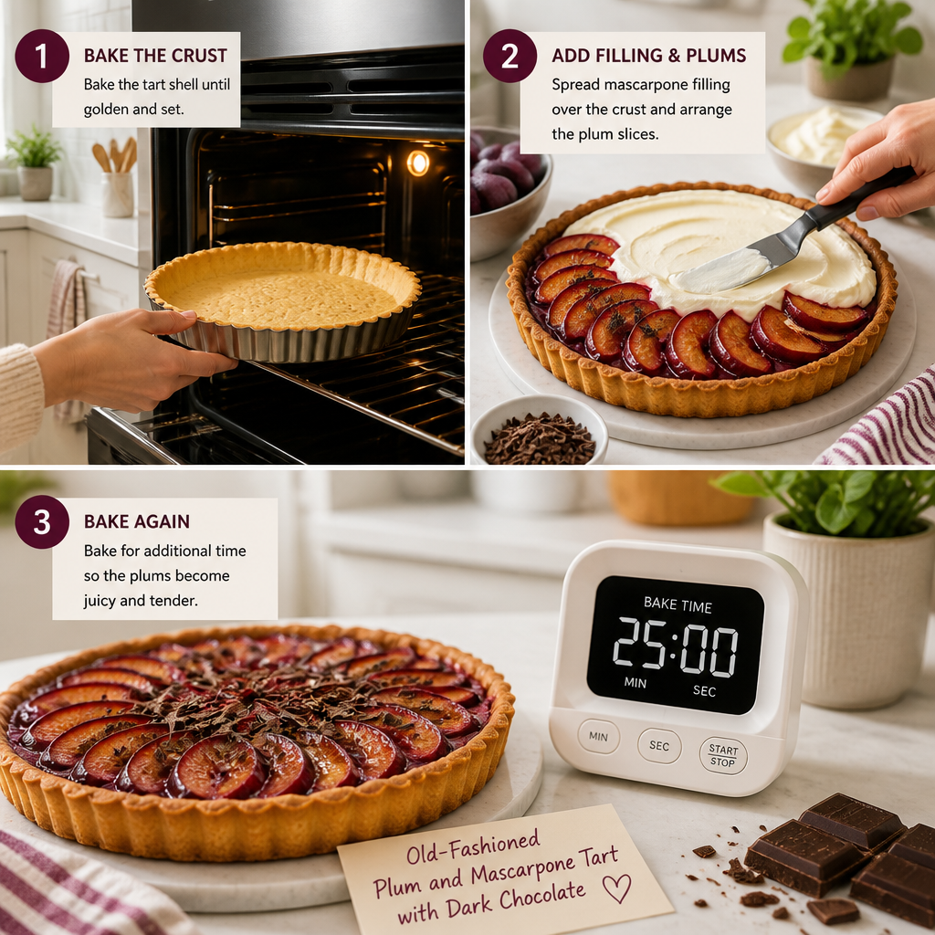 Deliciously Decadent Old-Fashioned Plum and Mascarpone Tart with Dark Chocolate 8 Deliciously Decadent Old-Fashioned Plum and Mascarpone Tart with Dark Chocolate