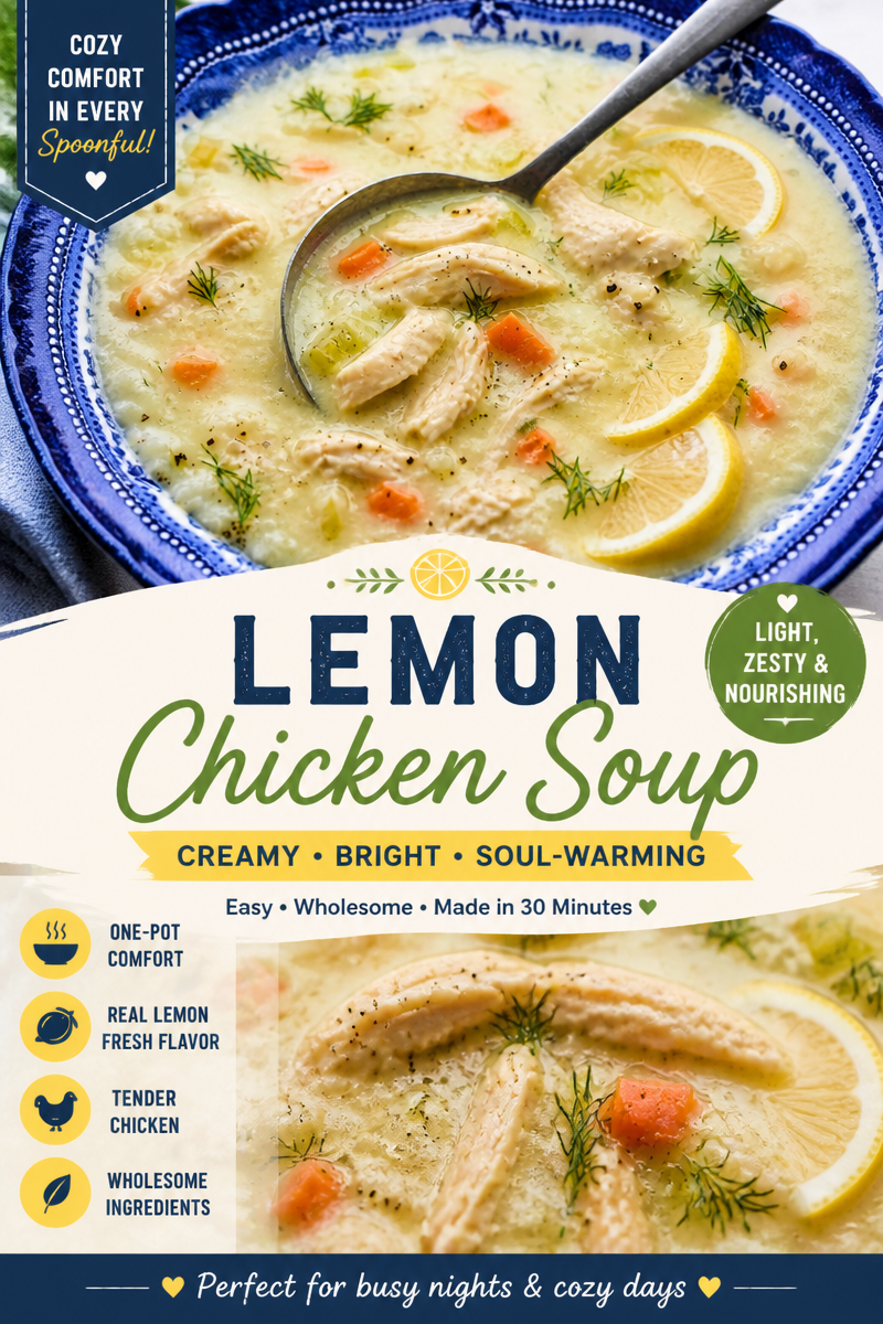 Mediterranean Lemon Chicken Soup