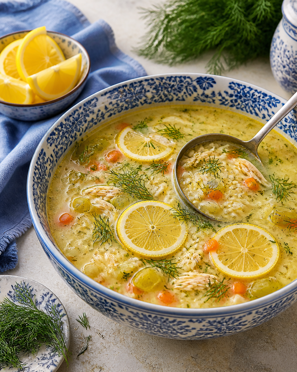 Mediterranean Lemon Chicken Soup