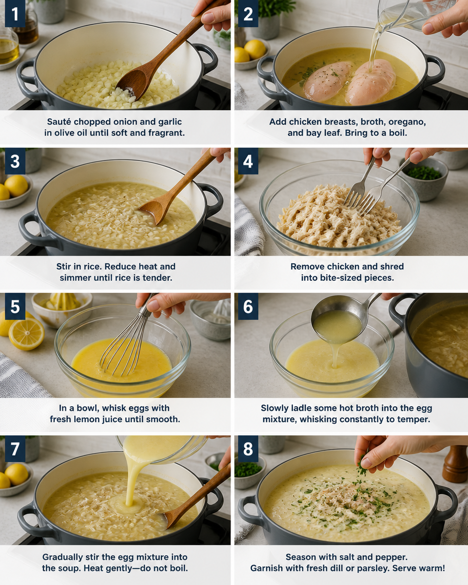 Mediterranean Lemon Chicken Soup