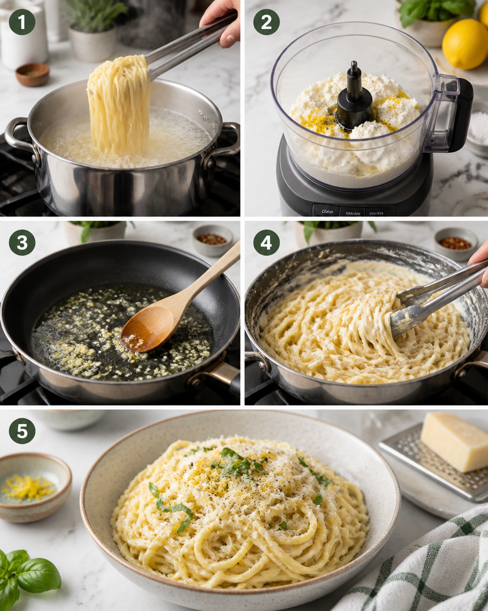 Whipped Ricotta Lemon Pasta