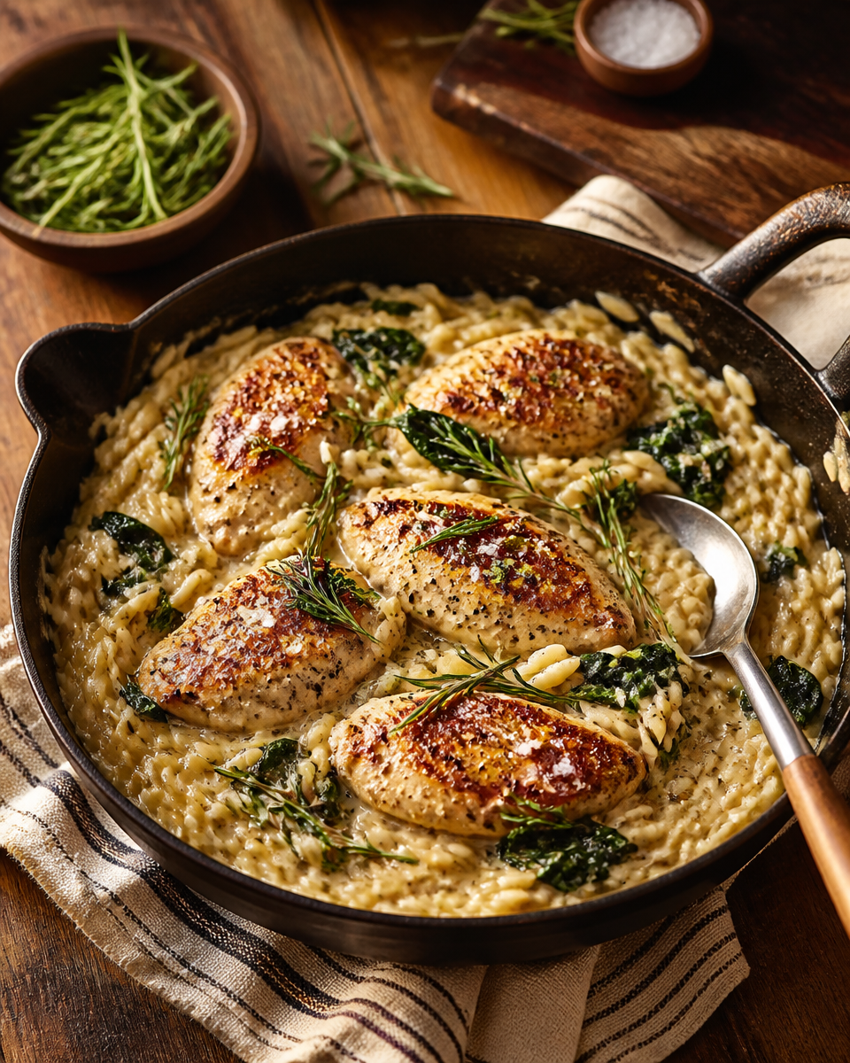 Easy Marry Me Orzo — One Pan Creamy Spinach