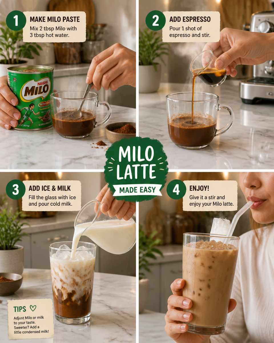 Easy Milo Latte — Chocolate Malt Drink