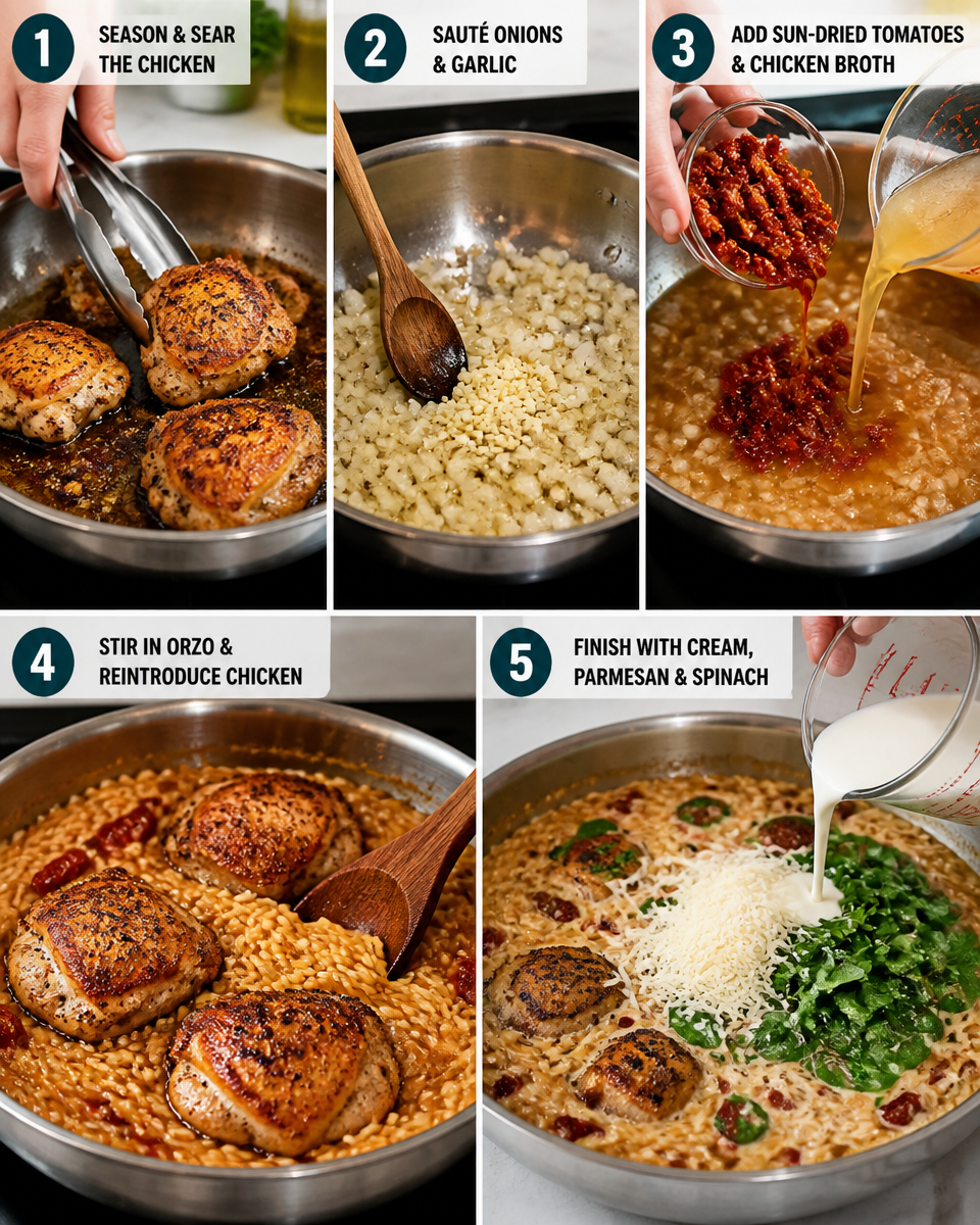Easy Marry Me Orzo — One Pan Creamy Spinach
