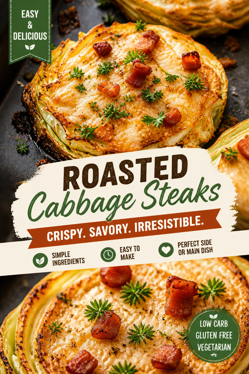 Roasted Cabbage Steaks with Parmesan