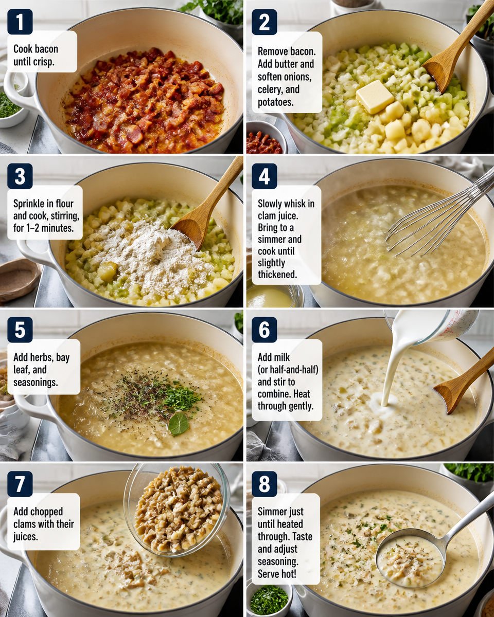 Clam Chowder (Thick and Creamy)
