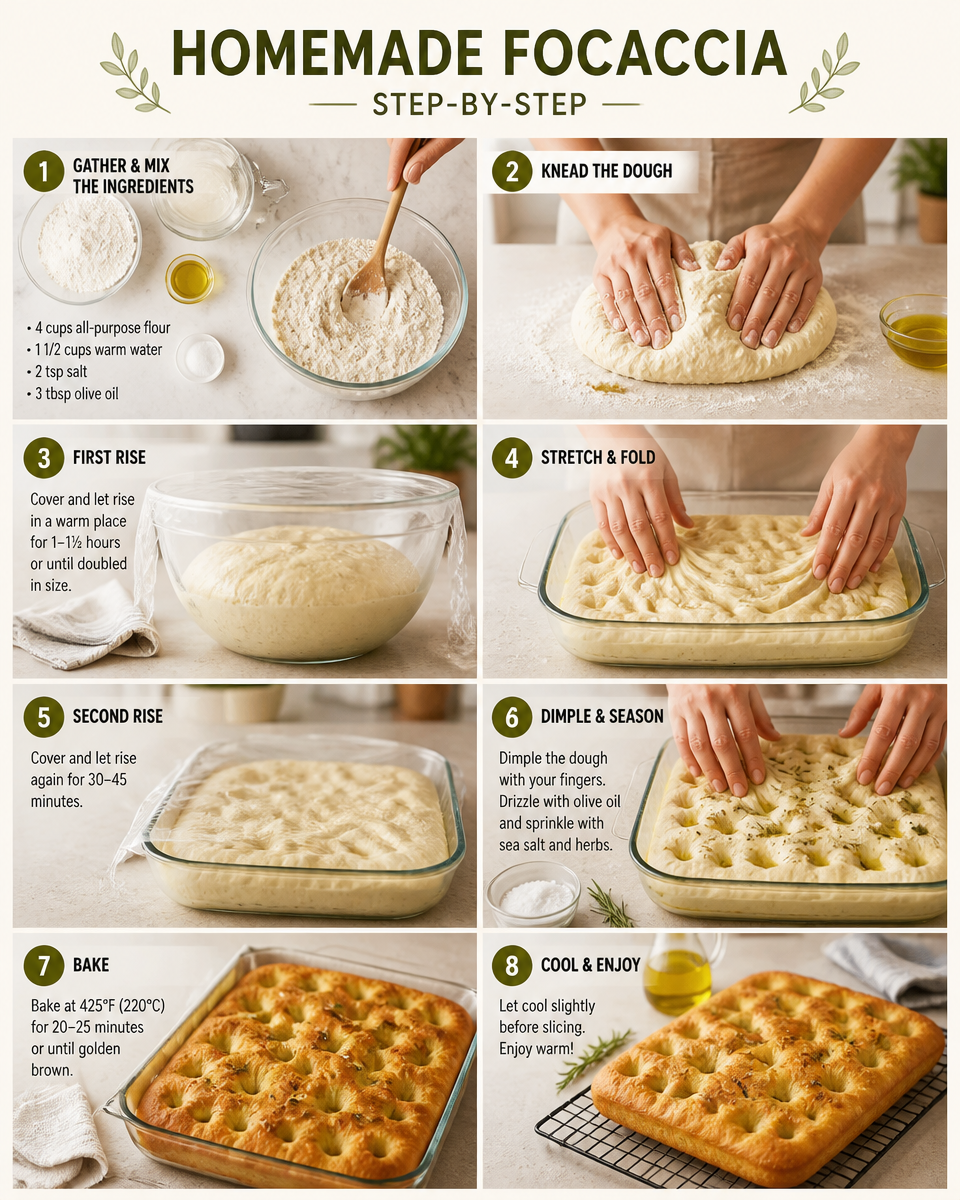 Light and Airy Focaccia Bread