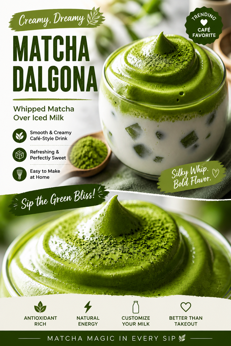 Easy Dalgona Matcha — Whipped Green Tea Drink