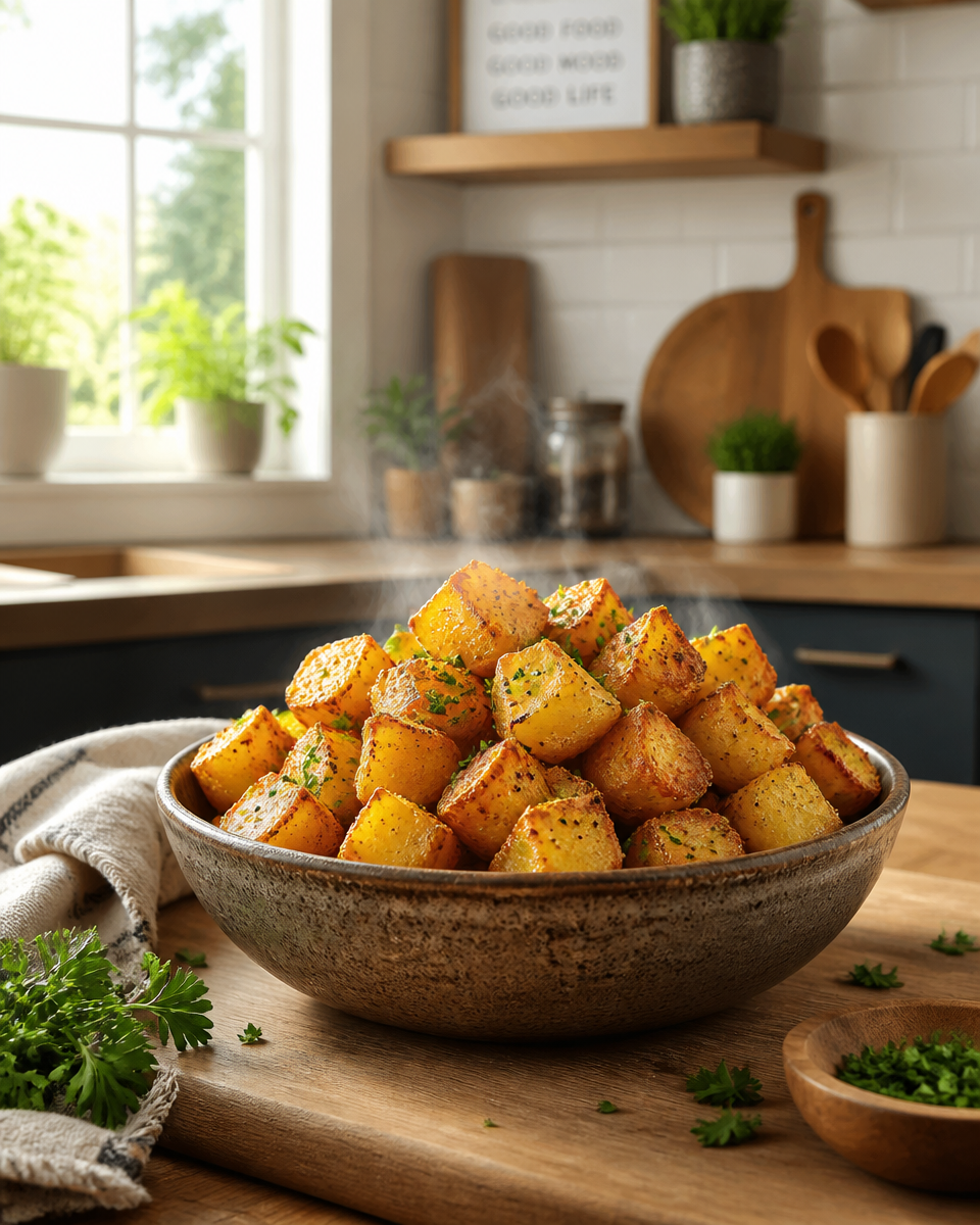 Easy Crispy Potato Cubes — Air Fryer Seasoned