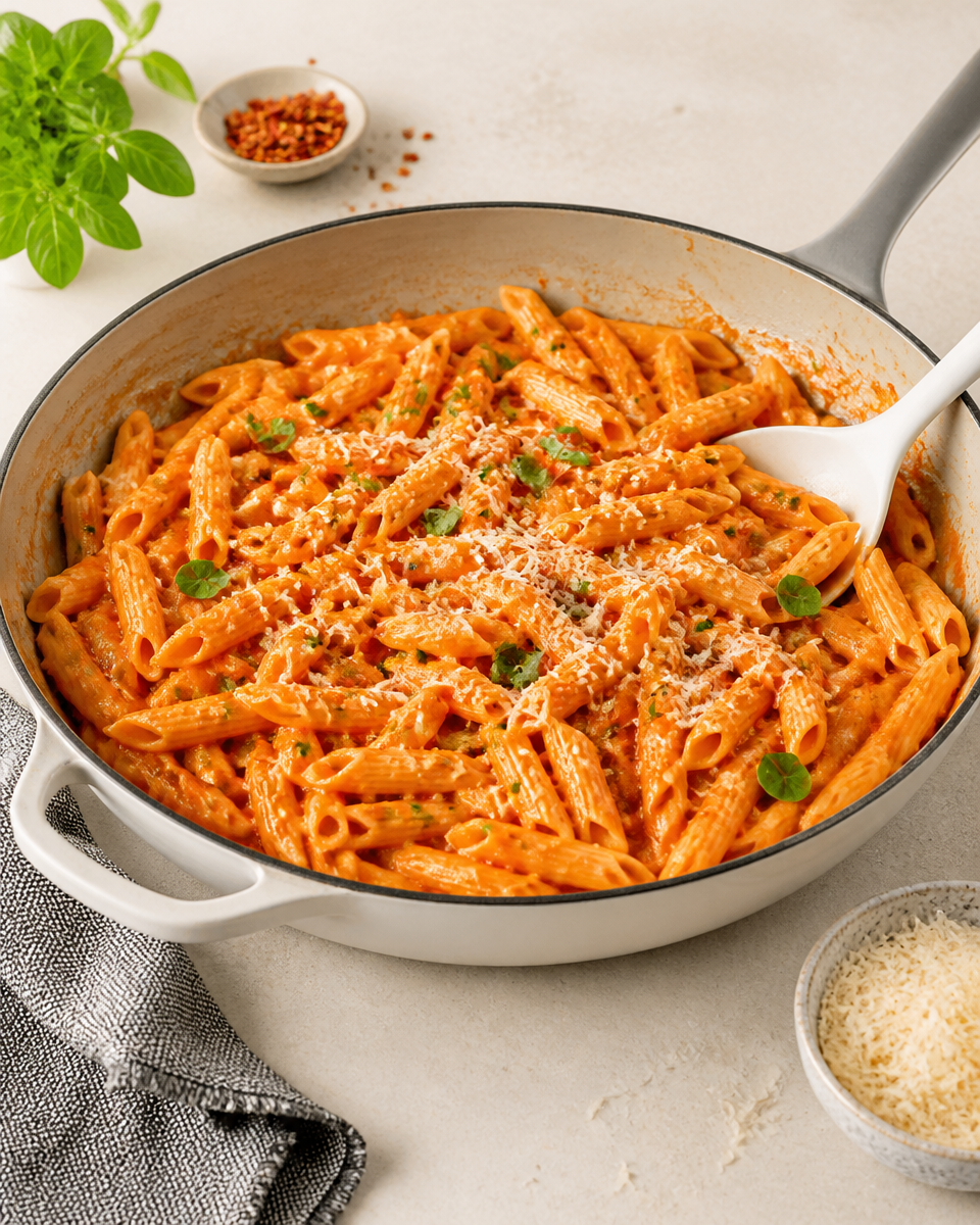Easy Vodka Pasta — Creamy Tomato Penne