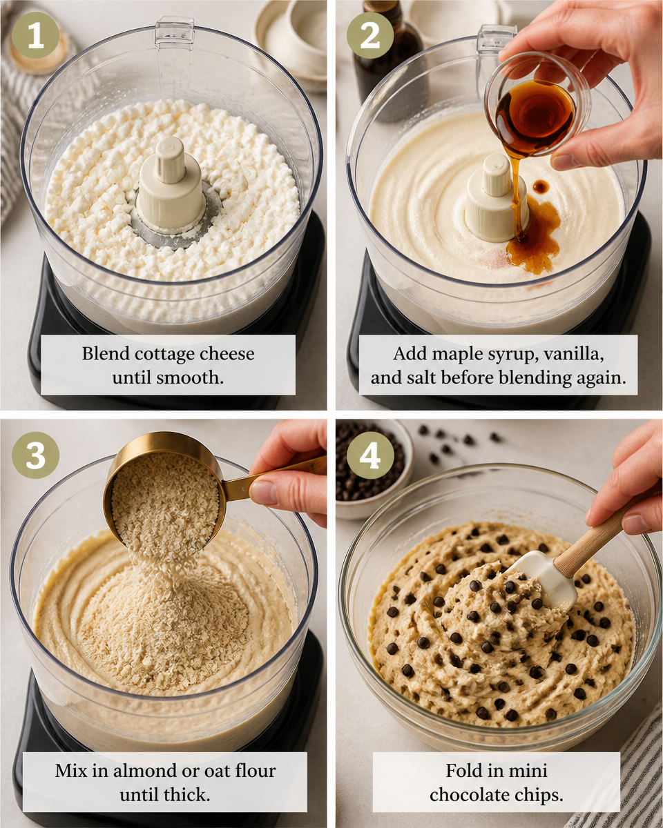 Easy Cottage Cheese Cookie Dough — No Bake Safe
