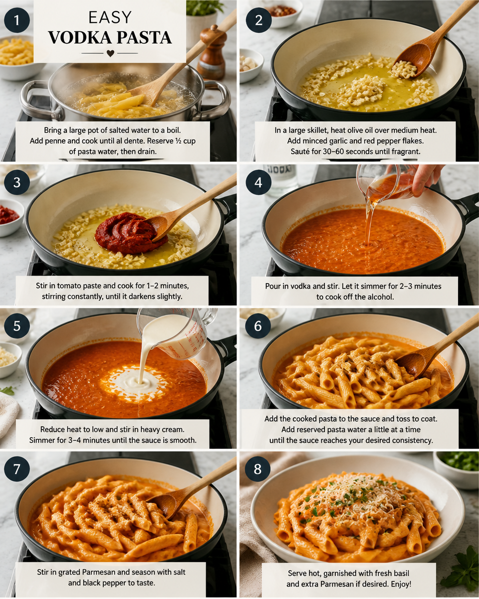 Easy Vodka Pasta — Creamy Tomato Penne