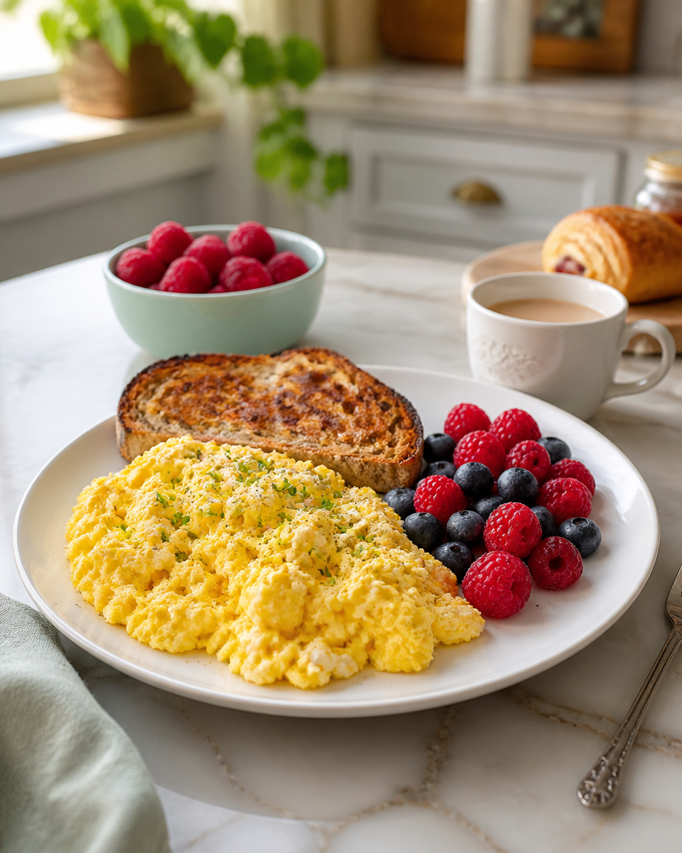 Cottage Cheese Scrambled Eggs (Creamy & Fluffy)