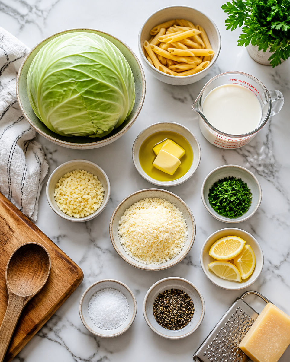 Cabbage Alfredo Pasta