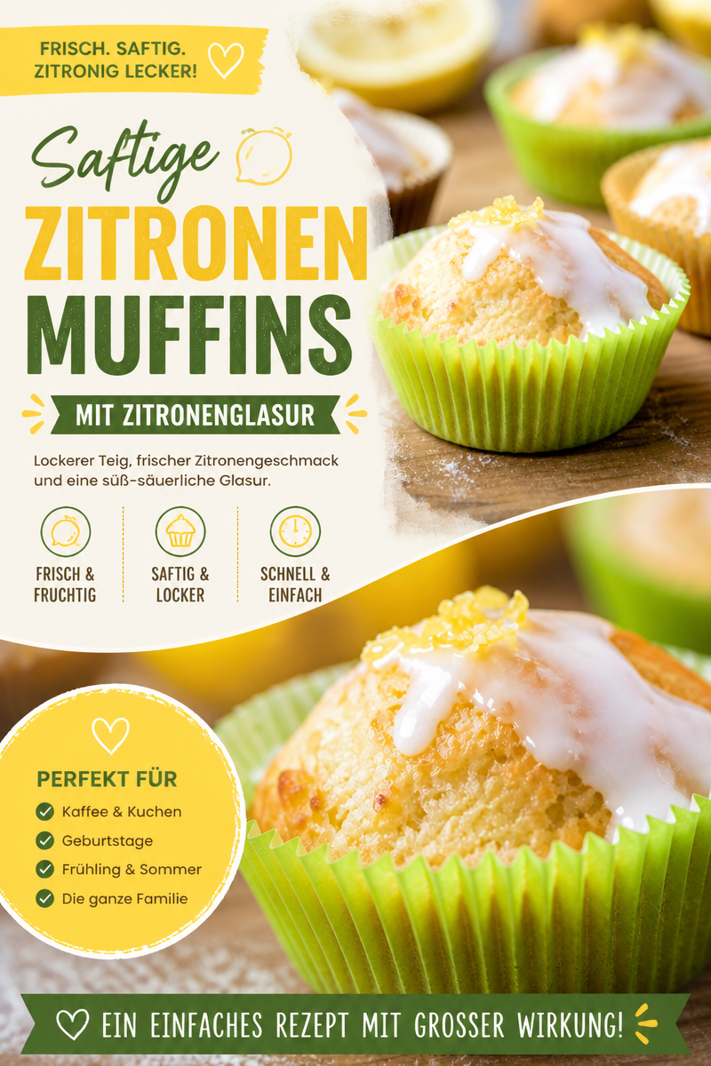 Zitronen Buttermilch Muffins aus dem Airfryer