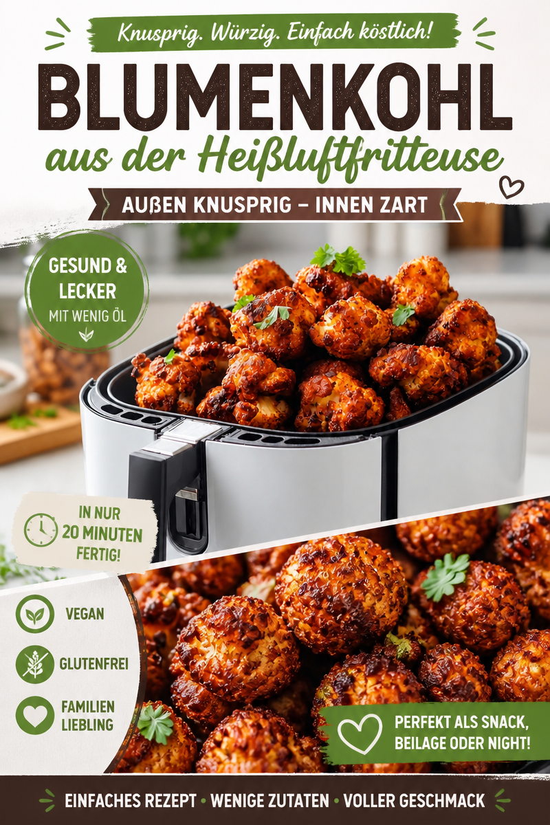 Leckeres Buffalo Blumenkohl aus der Heißluftfritteuse – Einfach lecker!