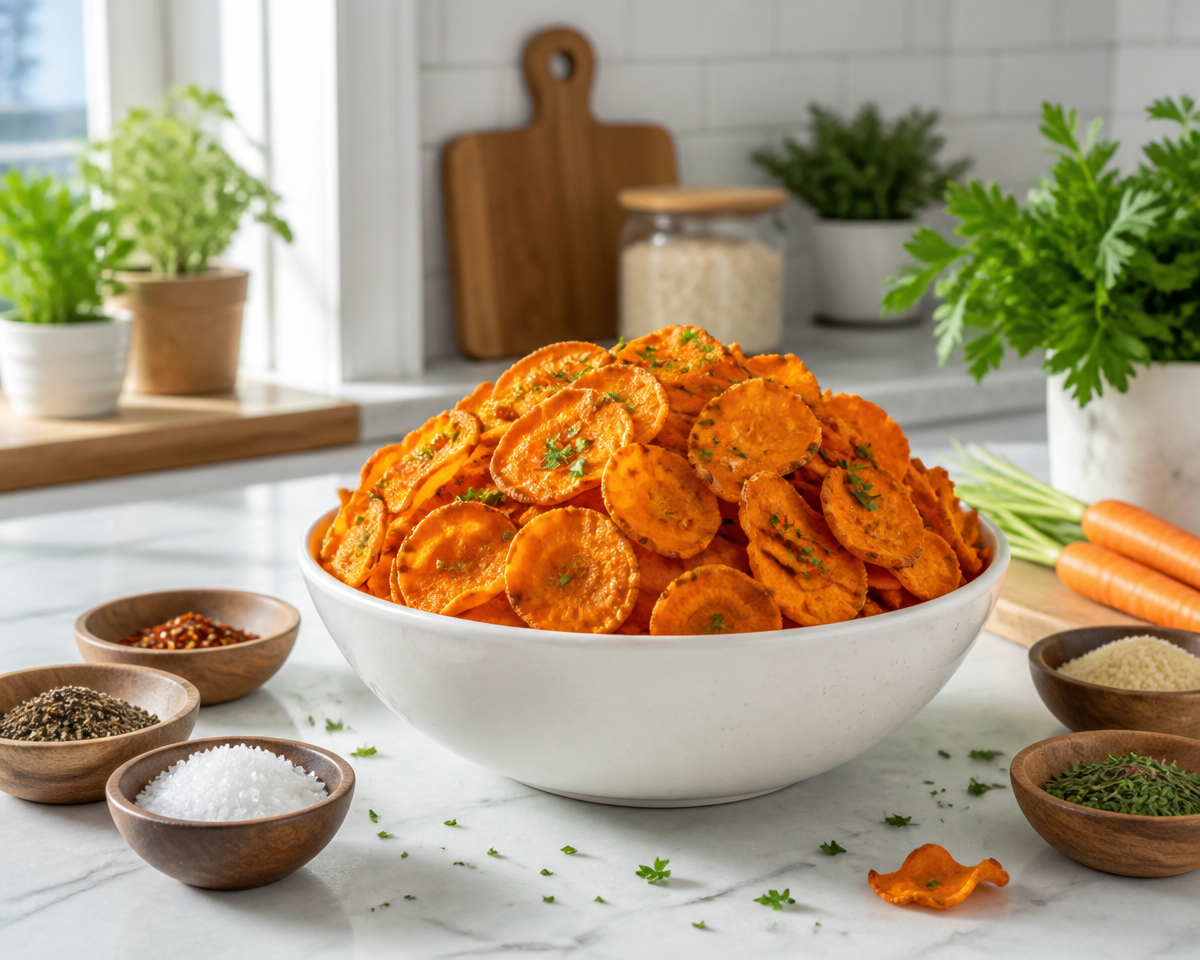 Knusprige Airfryer Möhrenchips für den perfekten Snackmoment